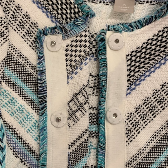 Chico’s Structured Stripe Cardigan size 0 - Picture 5 of 7